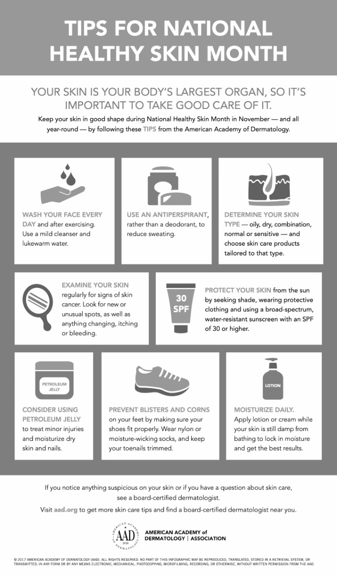 Tips for national healthy skin month